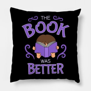 The book was better - cute brunette girl, purple Pillow