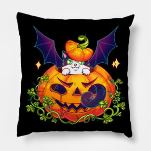 For the dark background: The Cat-bat, a pumpking and Halloween Pillow