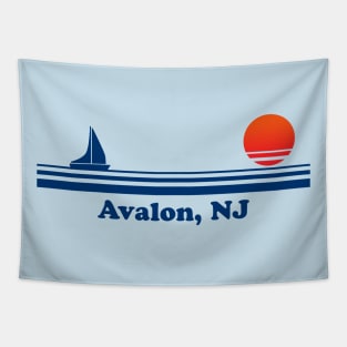 Avalon, NJ - Sailboat Sunrise Tapestry