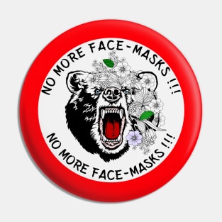 no more face masks (white Circle) Pin