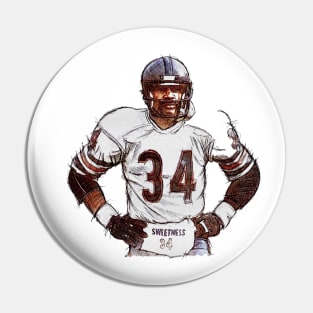 Walter Payton Chicago Sweetness Sketch Pin