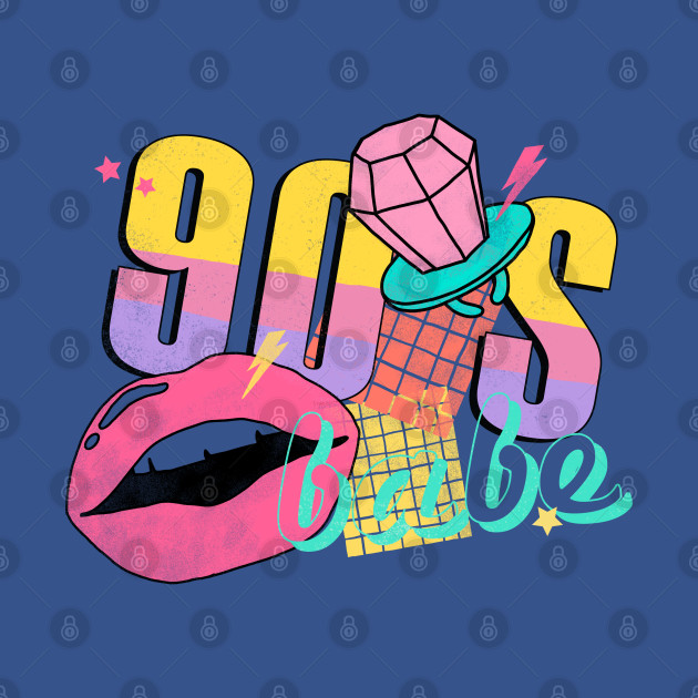 Discover 90s Babe 1990 Birthday Gift Idea - 90s Vintage Clothing - T-Shirt