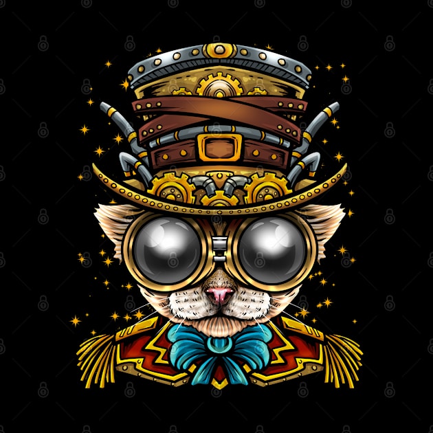 Steampunk Cat Art by BDAZ