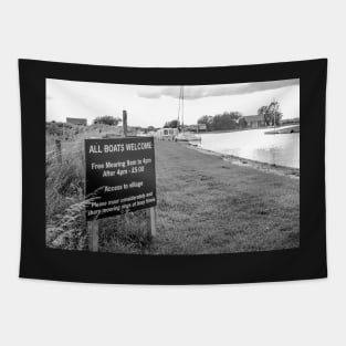 Public moorings in Thurne Dyke in the Norfolk Broads National Park Tapestry