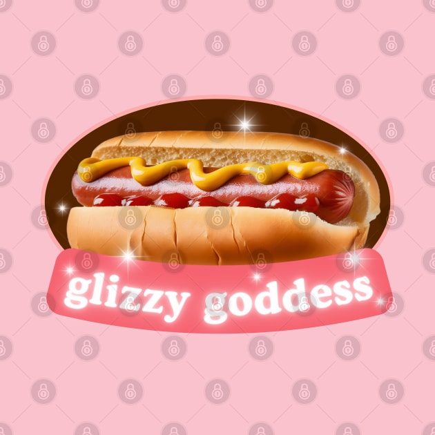 Pink Girly Glizzy Goddess Hotdog Silly Design by Flourescent Flamingo