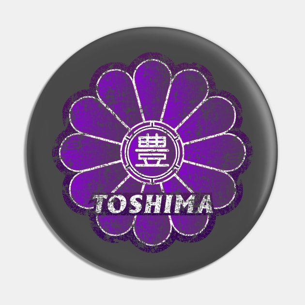 Toshima Ward of Tokyo Japanese Symbol Distressed Pin by PsychicCat