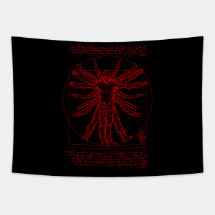 Vitruvian 001 Red Tapestry