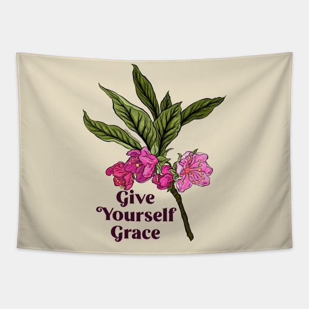 Give Yourself Grace Tapestry by FabulouslyFeminist