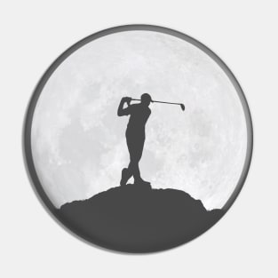 Golfer man and the Moon Pin