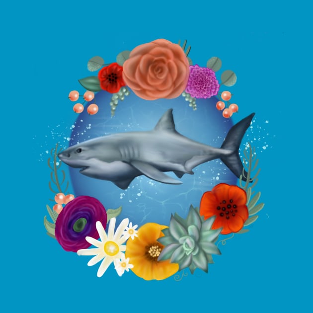 Floral shark by Abigailsage