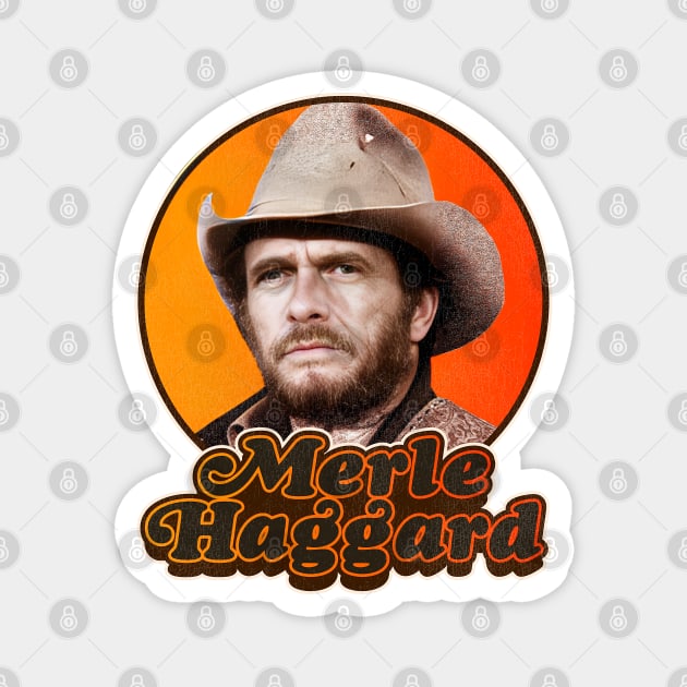 Retro Merle Haggard Legend Design Magnet by darklordpug