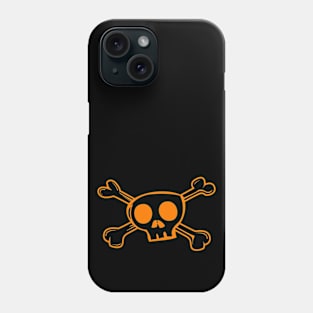 orange crossbones Phone Case