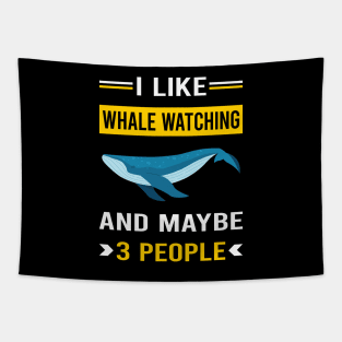 3 People Whale Watching Tapestry