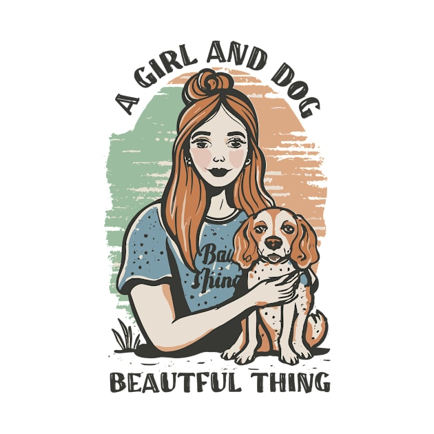 a girl and dog t-shirt by islem.redd