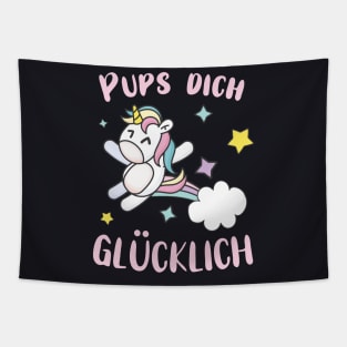 Pups dich glücklich Einhorn Tapestry