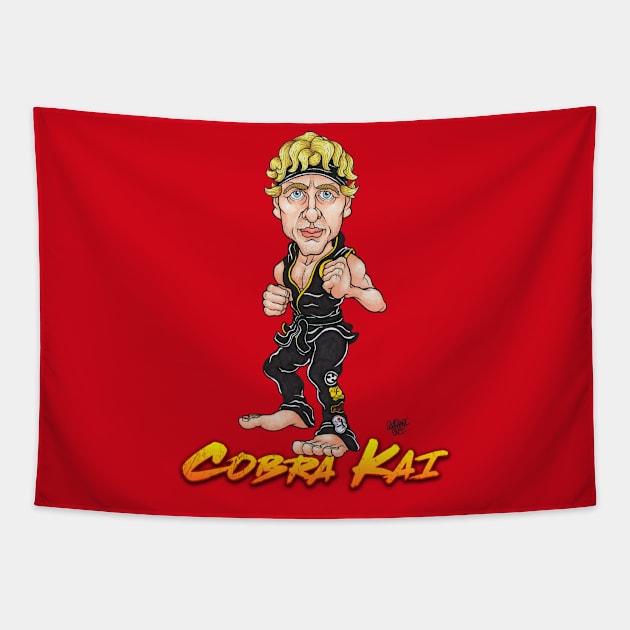 Karate Bro Tapestry by Ash Camac Illo