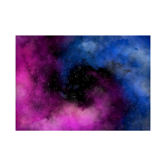 Colorful watercolor spiral nebula galaxy background by t-shiit