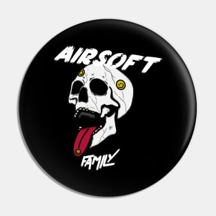 Airsoft Family - Cool White Skull Pin