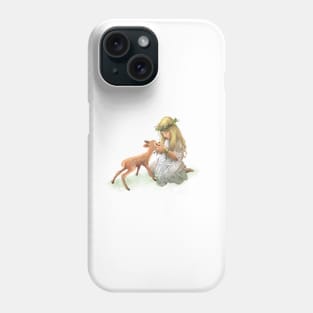 The girl and the deer Phone Case