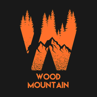 Wood Mountain Back Print Design T-Shirt