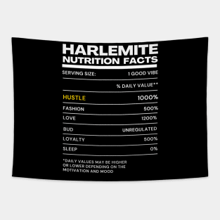 Harlemite Nutrition Facts | Funny Nutritional Pun Tapestry