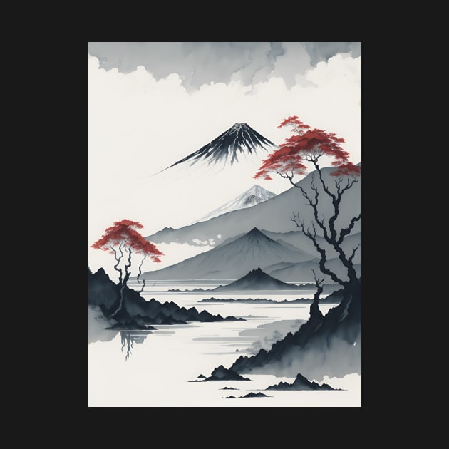 Serene Mount Fuji Sunset - Peaceful River Scenery by star trek fanart and more