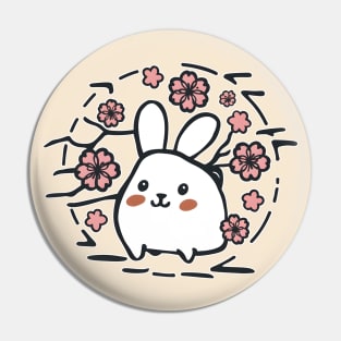 White rabbit hopping in Sakura Pin