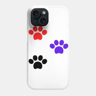 blue red black dog paws design Phone Case