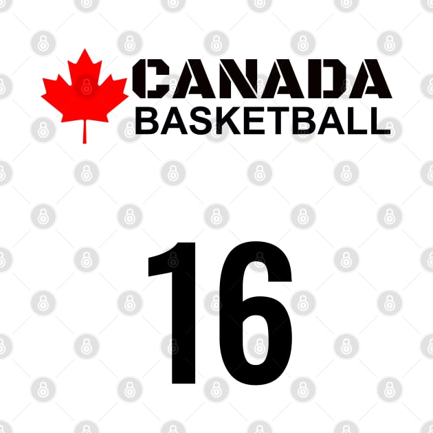 Canada Basketball Number 16 Design Gift Idea by werdanepo