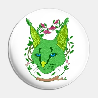 Floral Caracal Pin