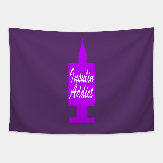 Insulin Addict Neon Purple Tapestry by CatGirl101