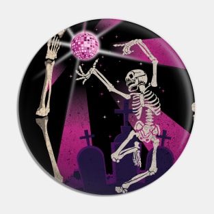 Disco dancing Skeleton with Mirror ball Pin