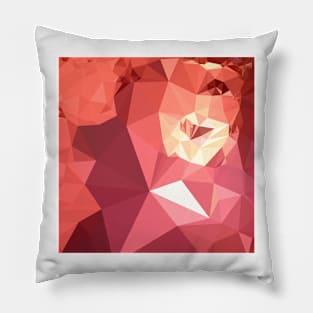 Bittersweet Red Abstract Low Polygon Background Pillow