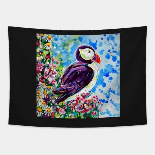 Puffin - acrylic painting Tapestry