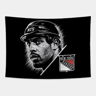 picture of a player's face from the New York Rangers Tapestry