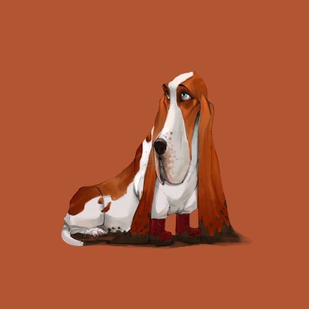 Muddy basset by yuvhermon