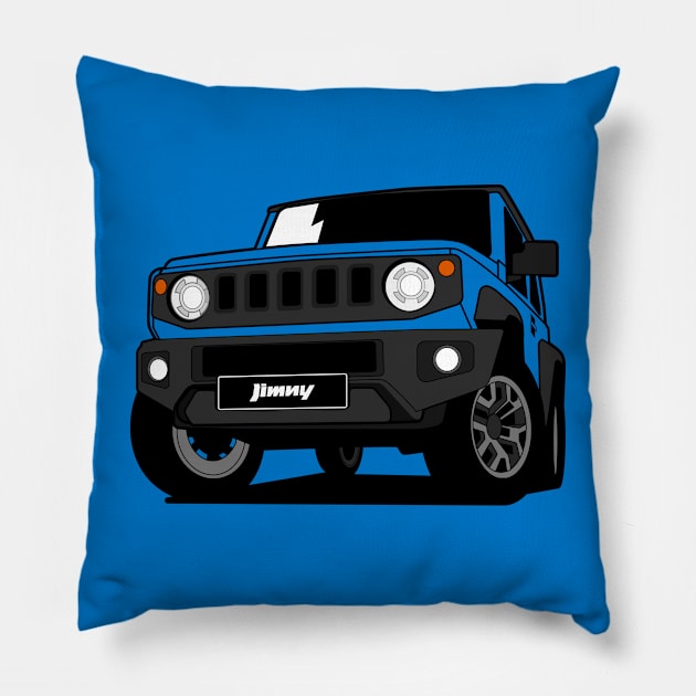 Blue Jimny Pillow by HSDESIGNS