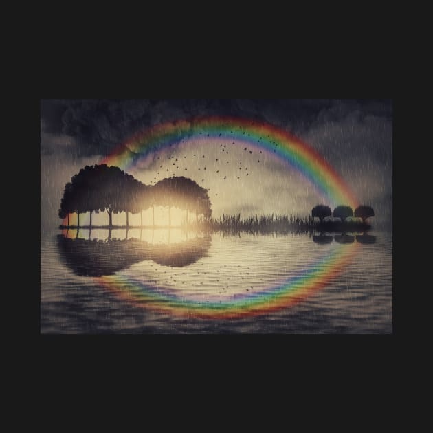 Guitar island over the rainbow by psychoshadow