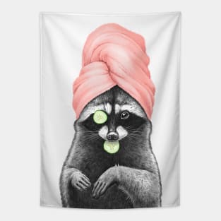 Wellness raccoon Tapestry