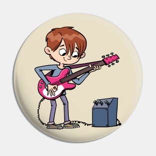boy plays an electric guitar Pin