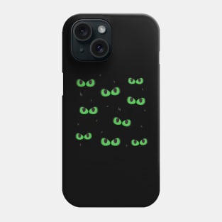 Glowing in the dark green eyes Phone Case