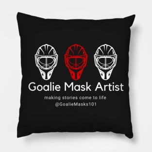 Goalie Mask Artist - Red and White Pillow