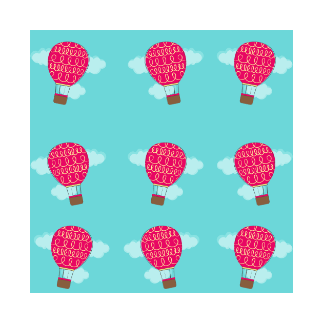 Cute Hot Air Balloons Pattern Design by Moshi Moshi Designs