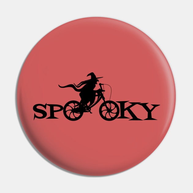 Spooky Witch on Cycle Pin by Urban