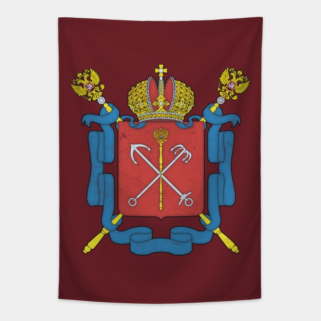 Saint Petersburg, Russia /// Faded-Vintage Style Flag Design Tapestry by DankFutura