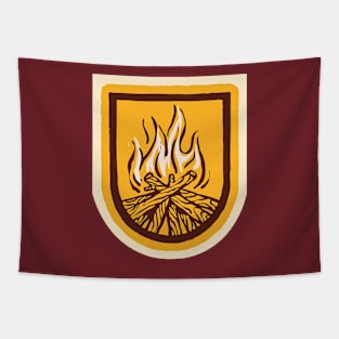 Camping fire and camping life Tapestry