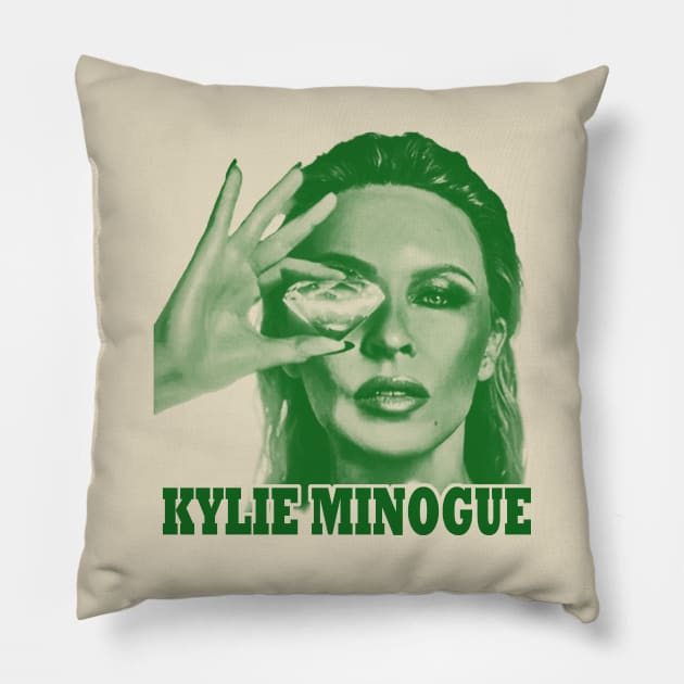 Kylie Minogue - green solid style Pillow by Loreatees