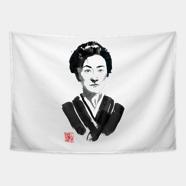 japanese woman Tapestry by pechane