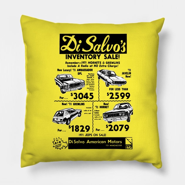 1971 AMC DEALER AD Pillow by Throwback Motors