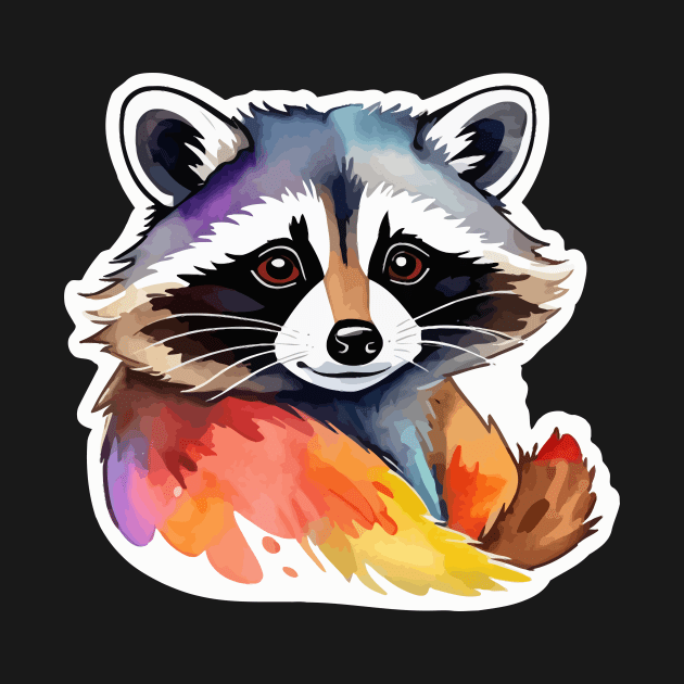 Raccoon Watercolor by FluffigerSchuh